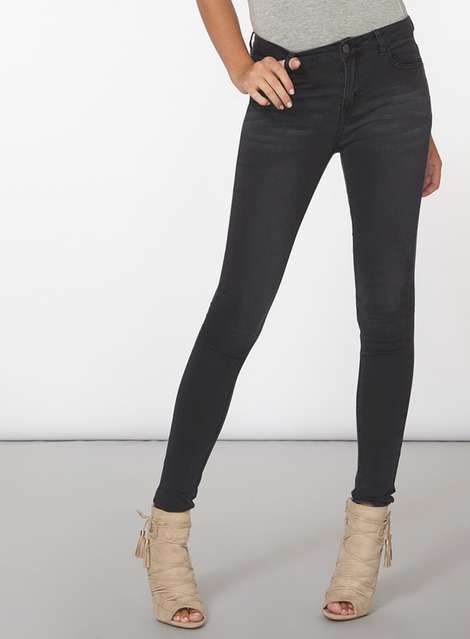 Premium 'Bailey' Wash Black Super Skinny Stretch Jeans